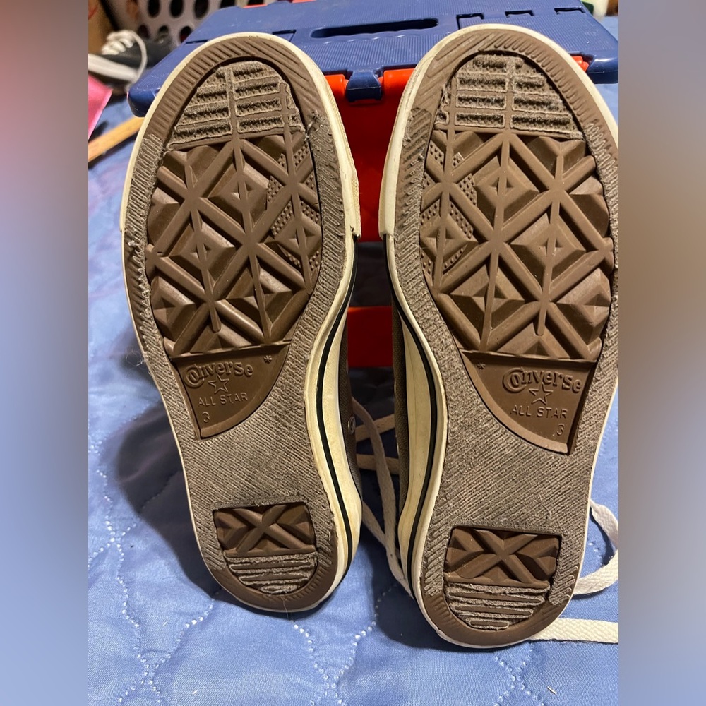 Gray White Converse ALL  Chuck Taylor Low Top Sz 3 - Picture 4 of 12
